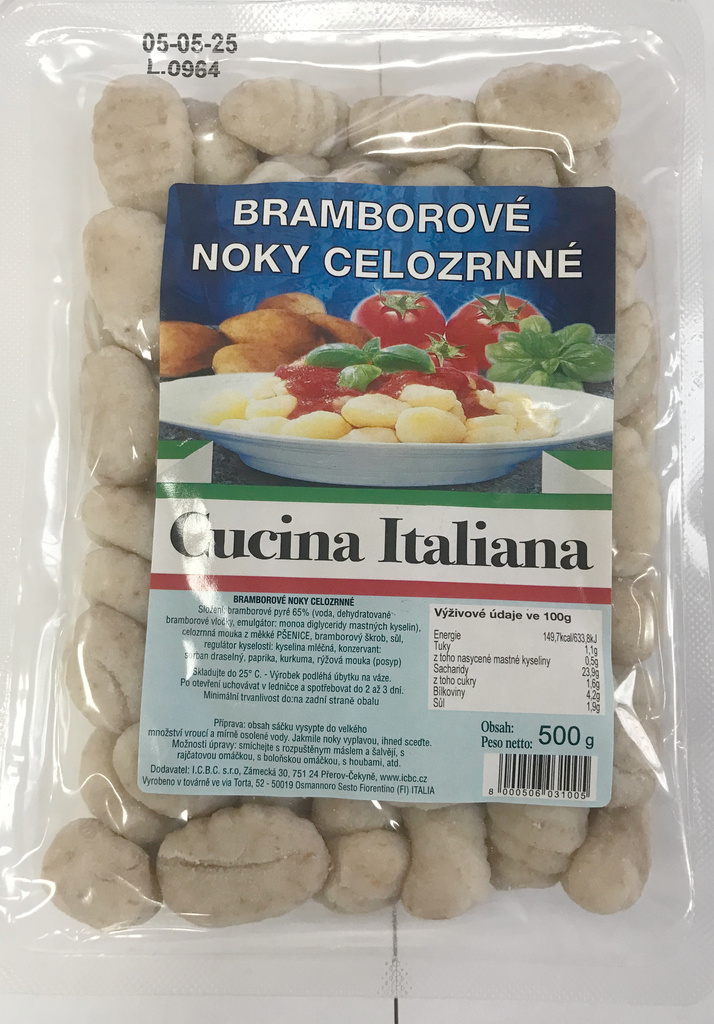 Bramborové noky celozrnné (Gnocchi integrale) 500g 